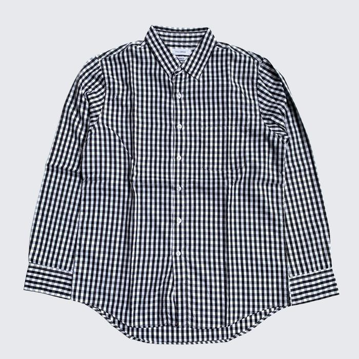 Black White Mini Square Plaid YSK Company Korean Mens Longsleeve Shirts - Unisex - M