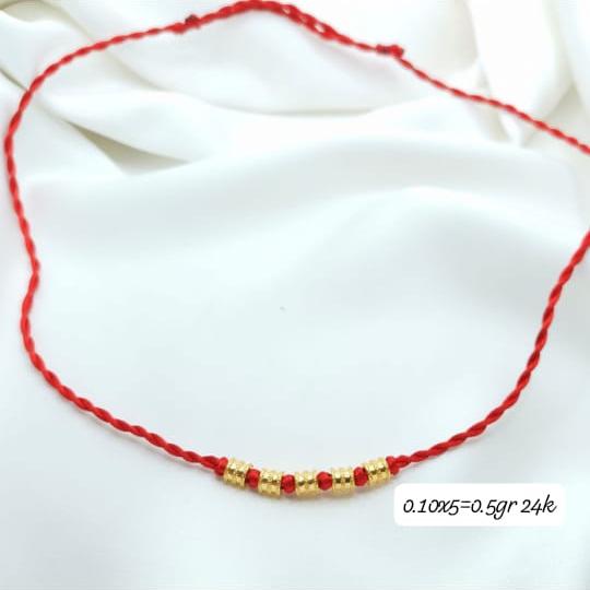 Emas Asli 5 Tabung Mini 24K Hongkong 999% Kalung Tali