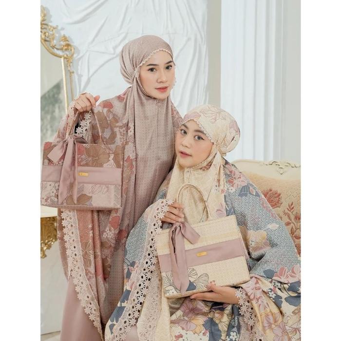 Mukena Jumbo Premium Eksklusif Arunika Mukenah Motif Aesthetic Silk Mewah Arunika
