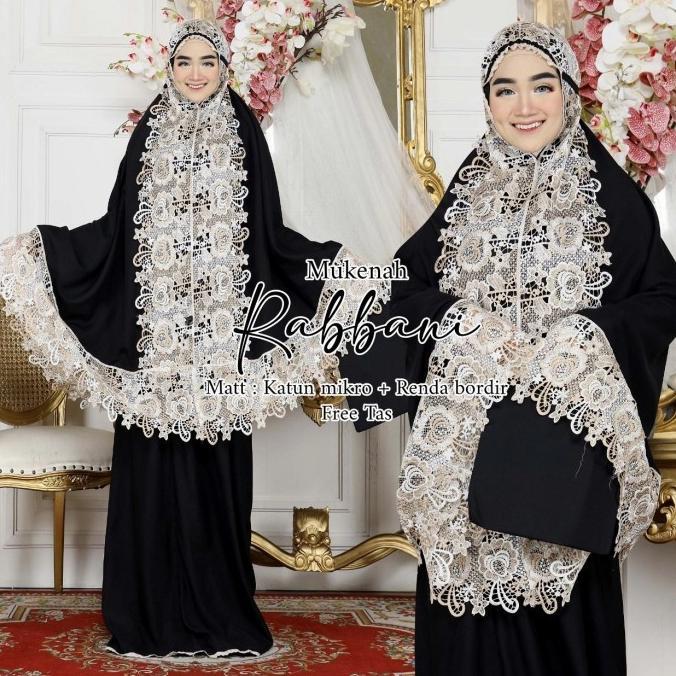 mukena dewasa katun jumbo adem original mukenah renda mewah rabbani