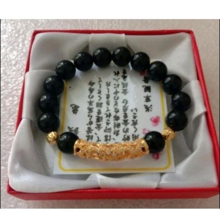 Gelang Batu Giok t Kombinasi Pipa