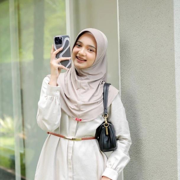 Zoya Bergo Marsha Hl Casual Hitam Putih Coklat Polos Kerudung Anak Sekolah Dan Dewasa Jilbab Instan 