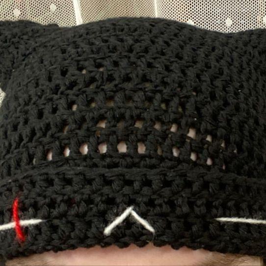 HANDMADE AGUST D BEANIE CAT HAT/SUGA EARFLAP/STAR CAT HAT/TOPI KUCING/CAT BEANIE/TOPI KUPLUK CUTE/VI