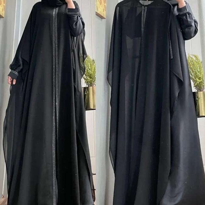 Bestseller Gamis Abaya Payet Motif Simple Kekinian Edisi Andine Rompi Pisah