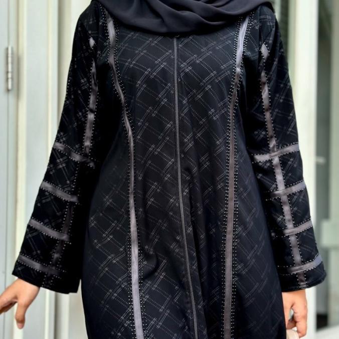 Bestseller Abaya Wanda Jetblack Embos Alkhatib Collection S M L Xl Xxl Muslim Wanita Gamis Turki Dre