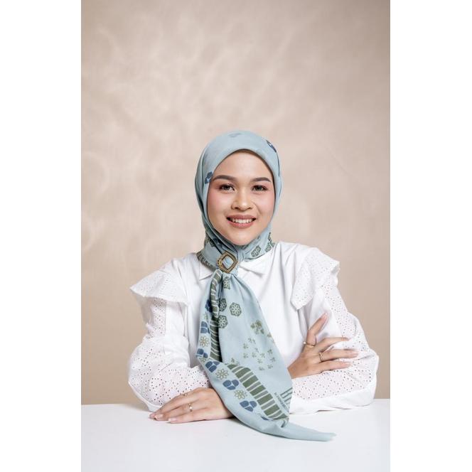 Bia X Revalina S Temat - Ea Turquoise Scarf Kerudung Segi Empat - Yu