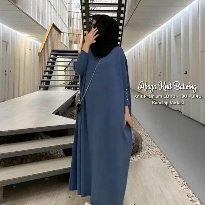 Bestseller Abaya Knit Premium Jumbo Ld 130 Gamis Rajut Kasual Harian Bw9300 Abaya Knit Batwing