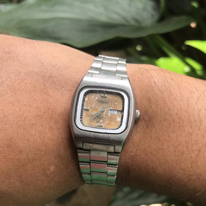 Vintage seiko hi-beat 2906-5060 automatic day/date women watch jam arloji