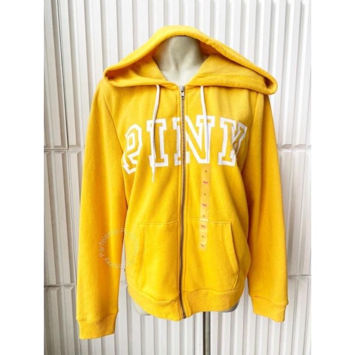 Victoria Secret PINK Hoodie Kuning Ada Defect Coretan Sedikit 11141140