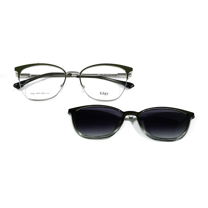 Frame EDGY ; 1039 (WITH CLIP ON) ; C3 (GREEN-PZ) - 54