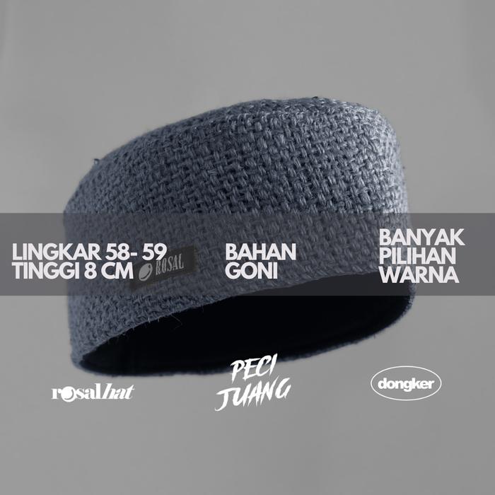RosalHat Peci Juang Pria Unik Bahan Goni Lingkar 58-59 cm Tinggi 8 cm Desain Nasional Nuansa Sejarah