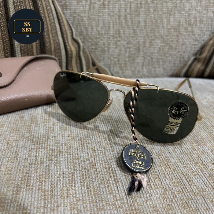 (CLEARANCE SALE) KACAMATA HITAM RAY-BAN AVIATOR SUNGLASSES LENSA KACA PRIA WANITA ORIGINAL NO BOX / 