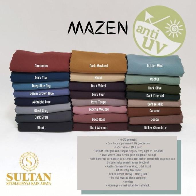 Bestseller Kain Sultan Polos Mazen Marzan Anti Uv Bahan Kain Gamis Abaya