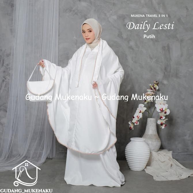 Gudang Mukenaku Mukena Dewasa Daily Lesti Travel 3 in 1 Bahan Katun Terbaru Premium Termurah Tujuan