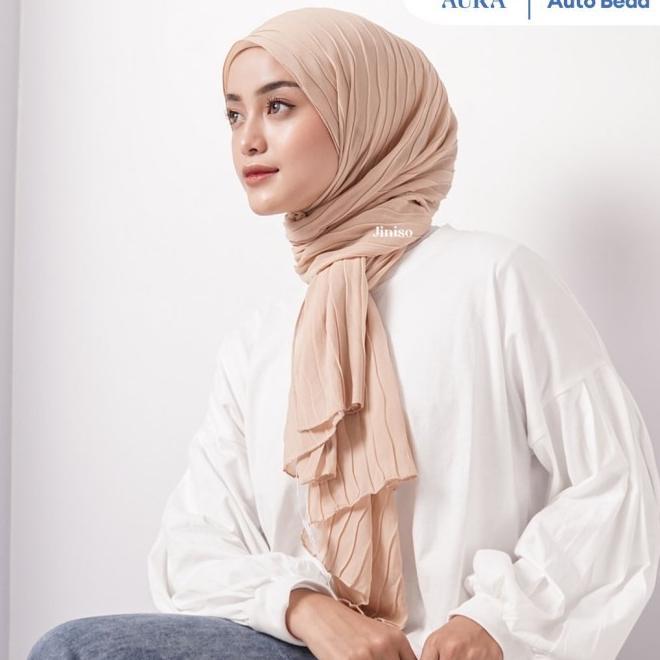 Jiniso - Aura Smooth Latte Active Hijab Pashmina Shawl