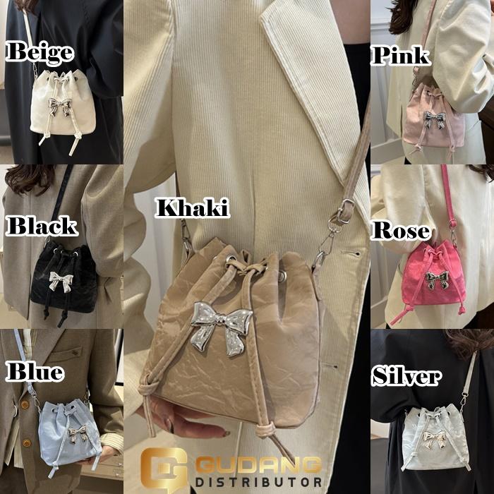 Sling Bag GD23902 Tas Selempang Serut Wanita Korea Style Pita Murah Import