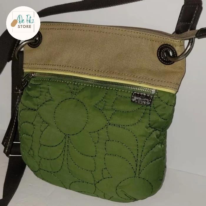 Preloved Tas Fossil Key Per - Tas selempang - Sling Bag - Crossbody Green Brown