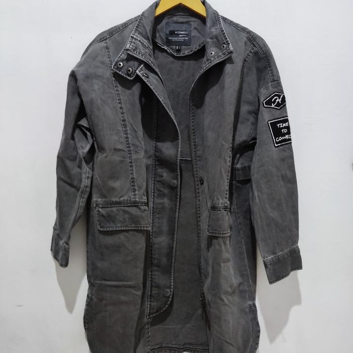 Jaket long denim/kanvas unisex H.Connect size L
