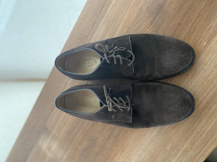 Sepatu Formal Pria, Tod's Suede Derby Shoes, Size EU 43