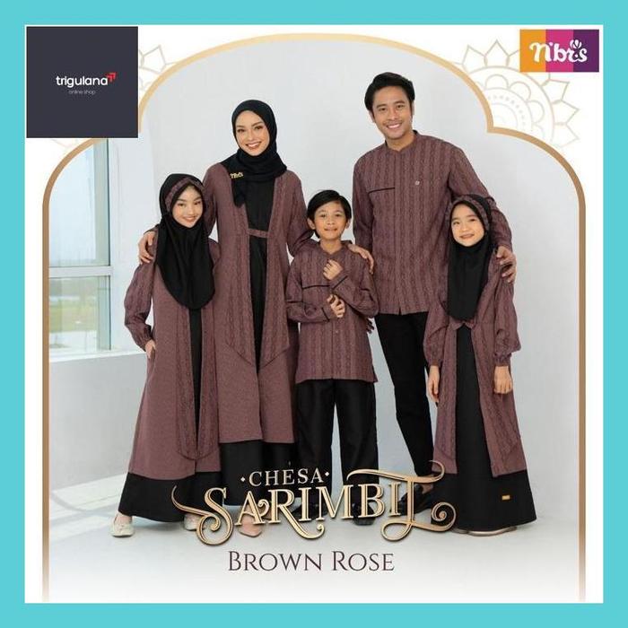 TRG_ SARIMBIT NIBRAS 2023 CHESA BROWN ROSE ORIGINALBY NBRS FASHION GAMIS DRESS BAJU BUSANA MUSLIM WA