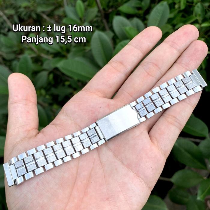 LANGKA ! rantai jam tangan vintage brick link lug 16 mm balok jadul antik bracelet tali stainless st