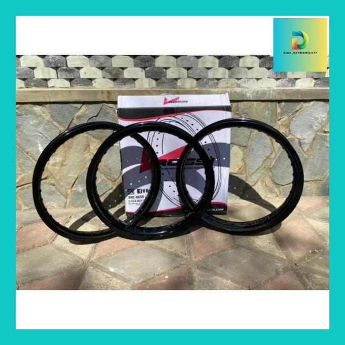 Diah_** Velg Pelek Rossi Vrossi Wm Hitam Glossy Hitam Gilap Size 120 140 160 185 215 Ring 17