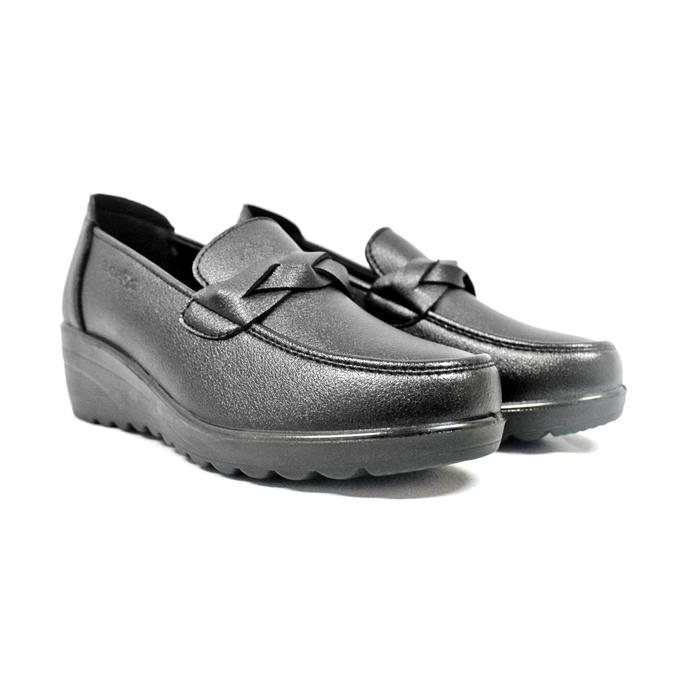 Rohde Ladies 7123 Sepatu Wedges Wanita Warna Hitam Dan Grey Original Kulit Asli