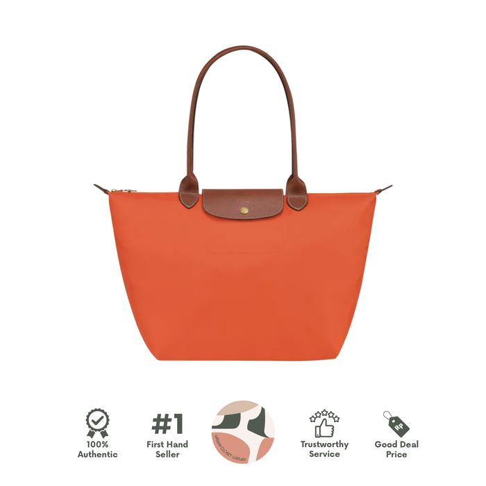 LONGCHAMP Le Pliage Original Small Long Handle Orange