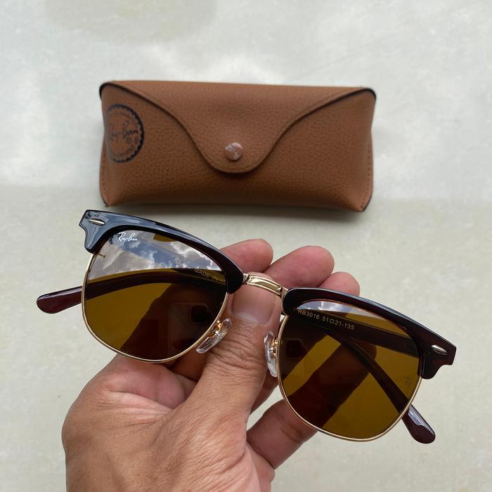 kacamata rayban club master kaca coklat