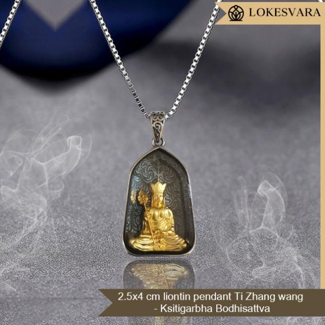 Liontin Kalung Pendant Ti Zhang wang - Ksitigarbha Bodhisattva 2.5x4cm