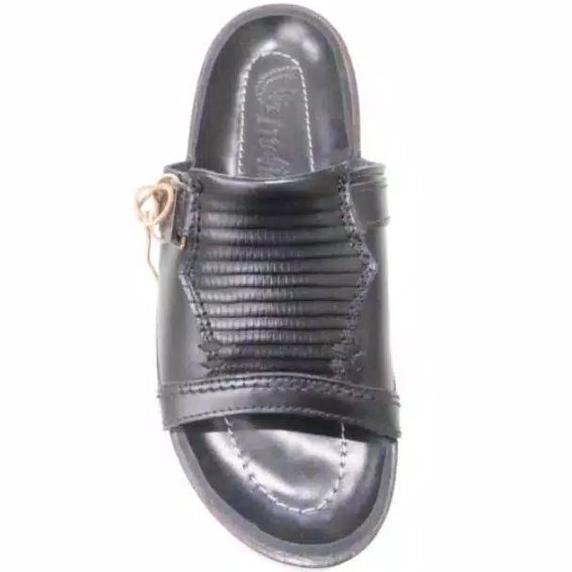 Tergacor Sandal Kulit Pria Indian 525 Hitam ORI Terbaik