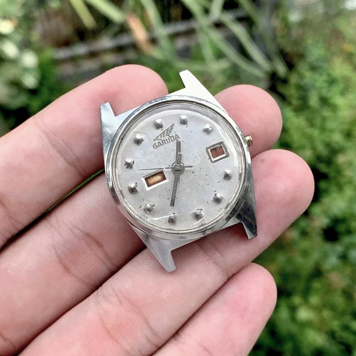 LANGKA ! jam tangan garuda split day date manual winding ronda 1017 swiss made watch vintage jadul r