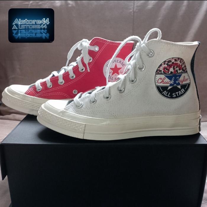 Converse Chuck 70s Logo Play - White University Red High Size 37