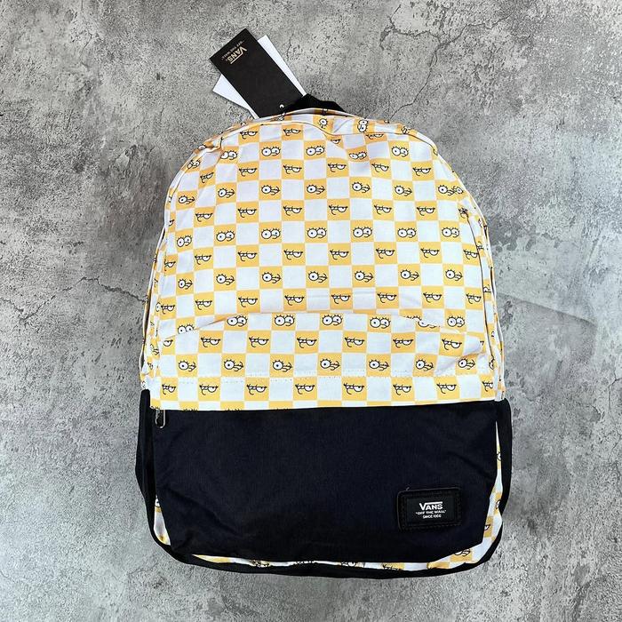 Backpack Vans Yellow Eyes Checkerboard | Tas Ransel | Tas Bahu | Tas Punggung