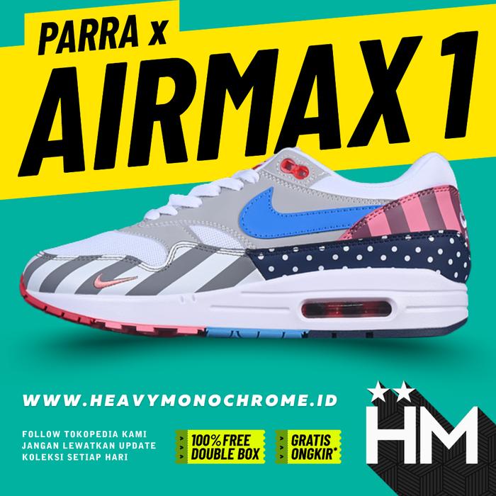 Parra x Air Max 1 White Pure Platinum Sneaker AT3057-100 (Size 36-47.5)