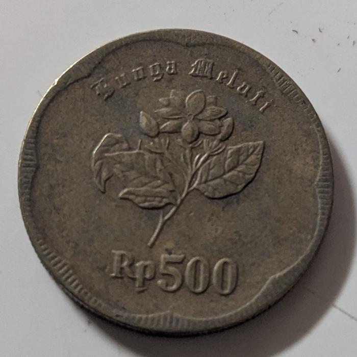 Uang Koin Rp.500 - Melati Tahun 1992 - Antik - Langka