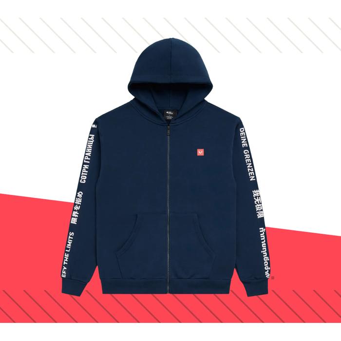 [Official Valorant] "Defy the Limits" Zip Hoodie | Riot Games - Merchandise Original Resmi