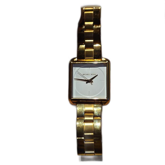 Jam Tangan Wanita Original Michael Kors Lake White Dial Ladies Gold Tone Watch, MK-3645