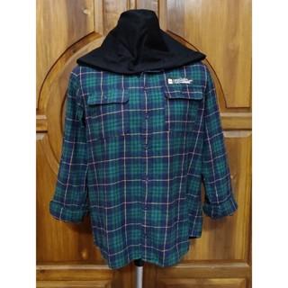 Kemeja Flanel Hoodie Hangten Original Second Size M