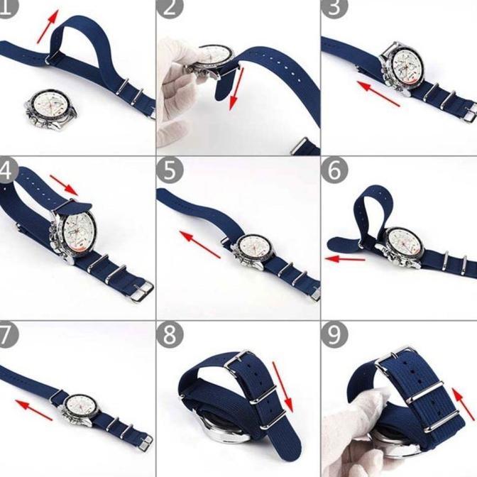 Tali Jam Nato Strap Ribbed Nylon 18Mm 20Mm 22Mm