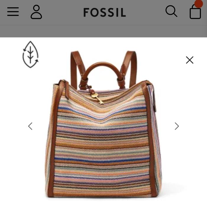 Fossil Preloved Parker Backpack Large Colorful Stripes