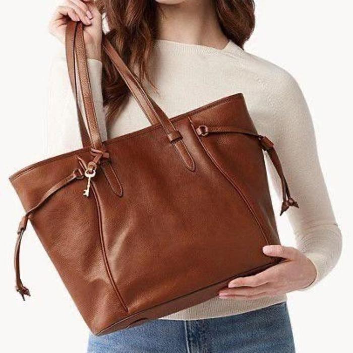 Fossil Preloved Charli Tote Bag Medium Brown