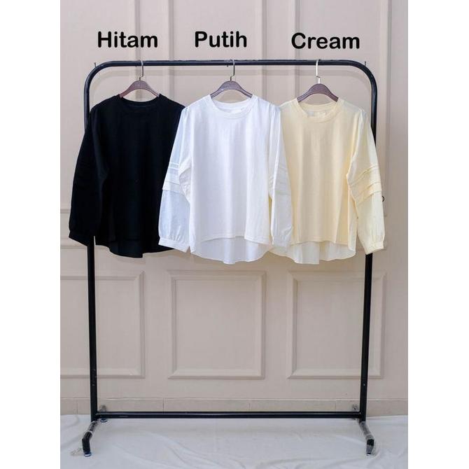 terlaris Lafreya Cleome Atasan Nelly Thalia Tierra Fashion Muslim LFY Putih Top Wanita Baju Kerja Hi