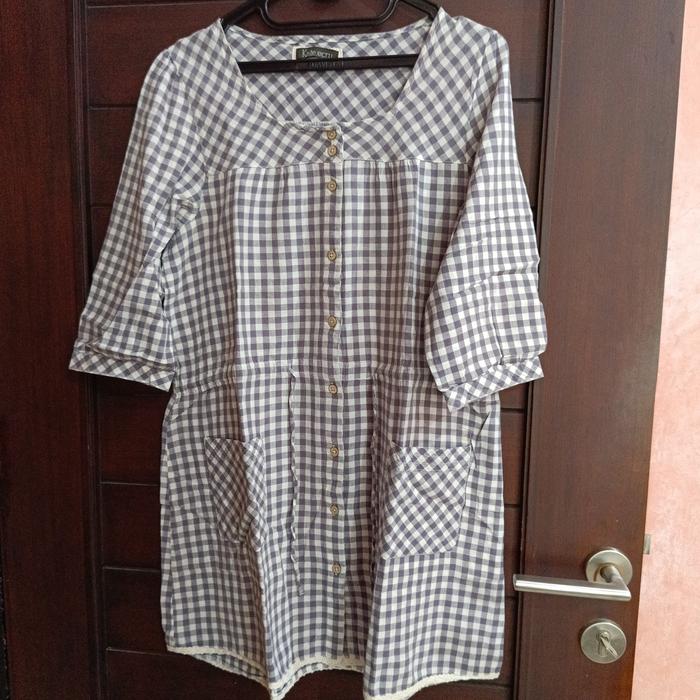 tunik kotak mori girl style