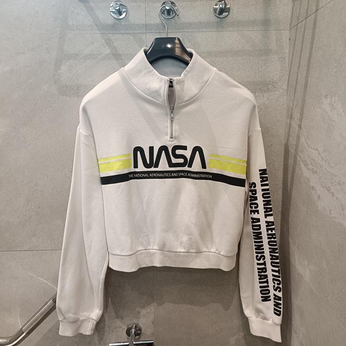 Hoodie Preloved Low Crop Top H&M NASA