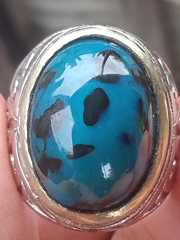 Natural Bacan Doko Majiko Totol - Material Coklat ( Batu Akik Natural Ternate )