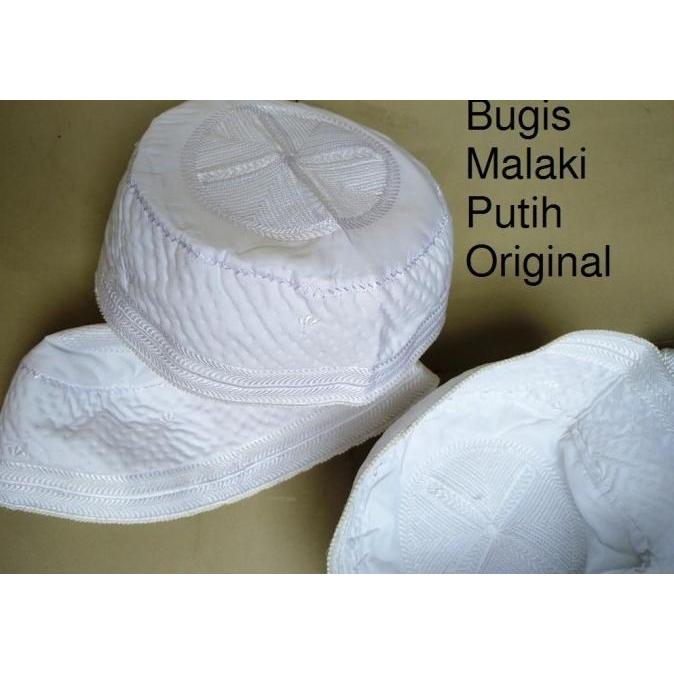 Peci Haji Kopiah Putih Songkok Bugis Madinah Malaki Import Original A