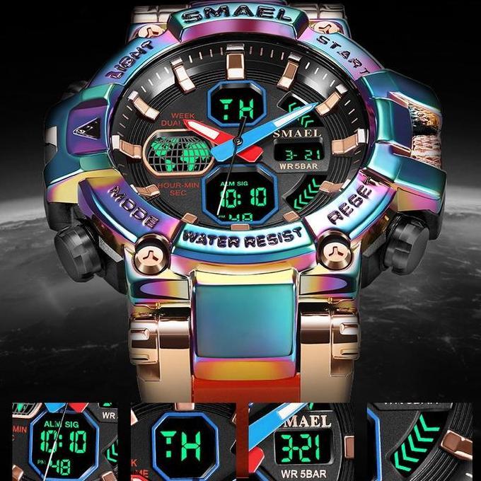 Jam Tangan Sport Analog Digital Pria Wanita Merk SMAEL 8027