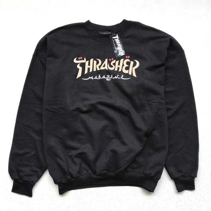 Thrasher Crewneck Calligraphy Black Original