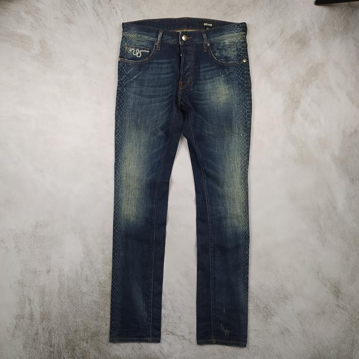 SS14 Just Cavalli Python Washed Denim